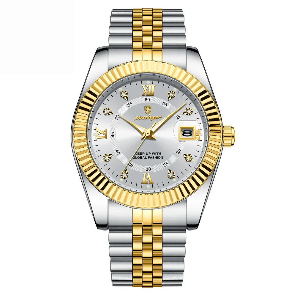 POEDAGAR GoldenStar - 40mm Watch | Water Resistant | Stainless Steel