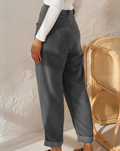 Clara™ | Retro Corduroy High-Waisted Pants