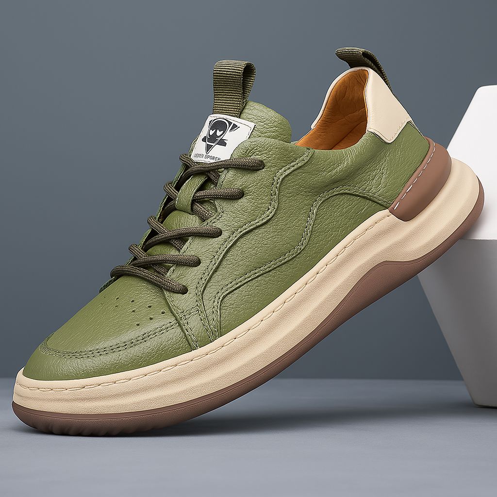 Canyon Leather Sneakers Belleza & Glamour Green 5 