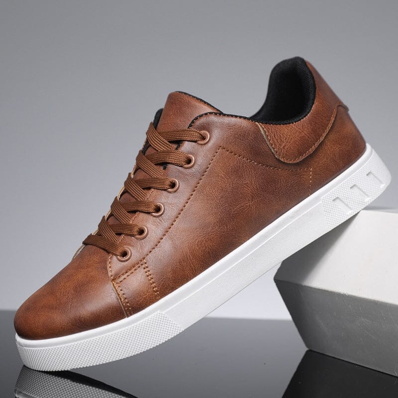 Mercer Leather Sneakers Belleza & Glamour Walnut Brown 5 