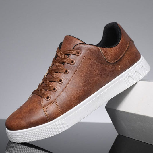 Mercer Leather Sneakers Belleza & Glamour Walnut Brown 5 