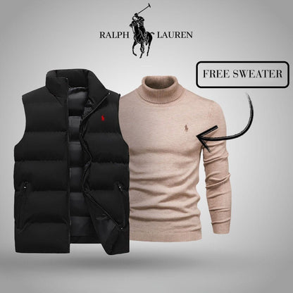 R&L Vest + Exclusive Free Sweater (CLEARANCE) Luxttier Black Beige M