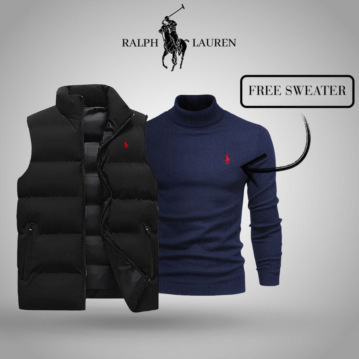 R&L Vest + Exclusive Free Sweater (CLEARANCE) Luxttier Black Blue M