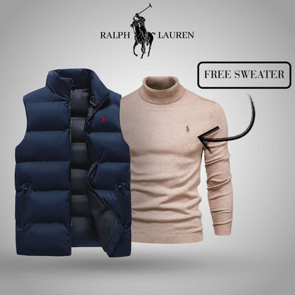 R&L Vest + Exclusive Free Sweater (CLEARANCE) Luxttier Blue Beige M