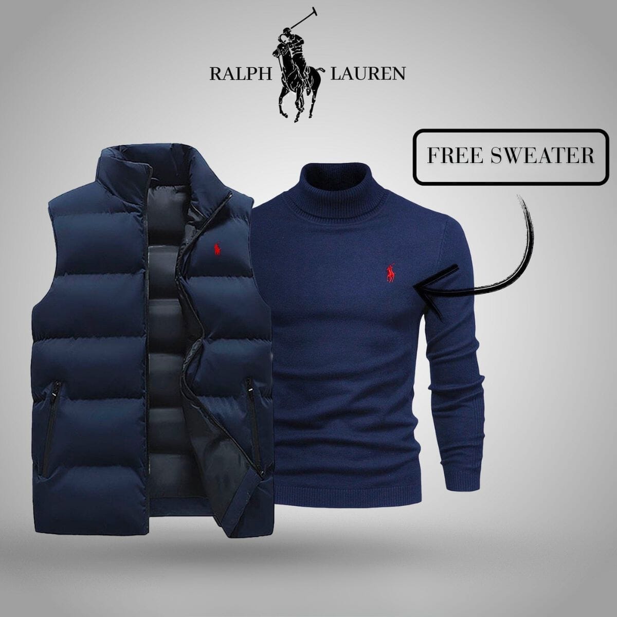 R&L Vest + Exclusive Free Sweater (CLEARANCE) Luxttier Blue Blue M